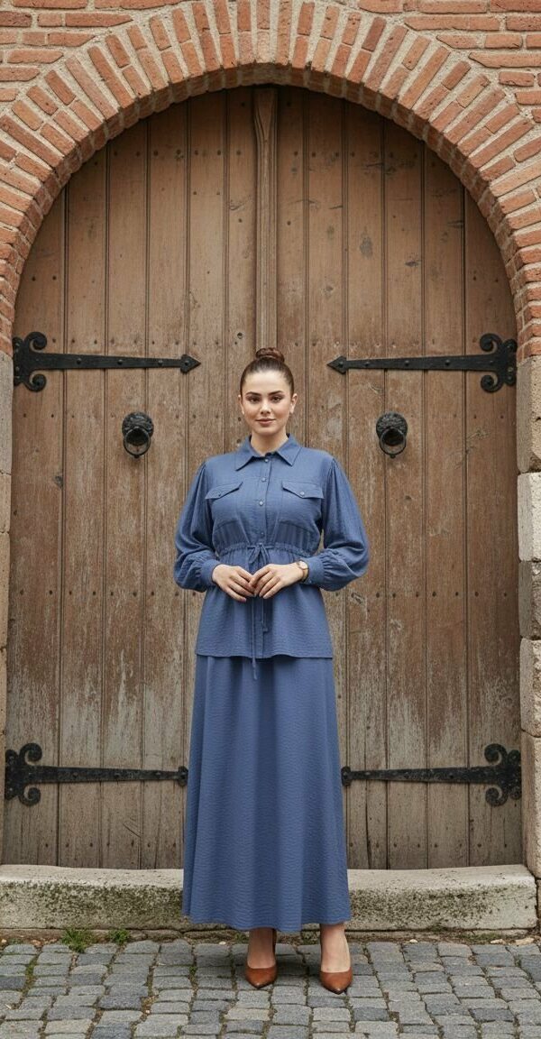 Ensemble deux pièces avec jupe - Bleu