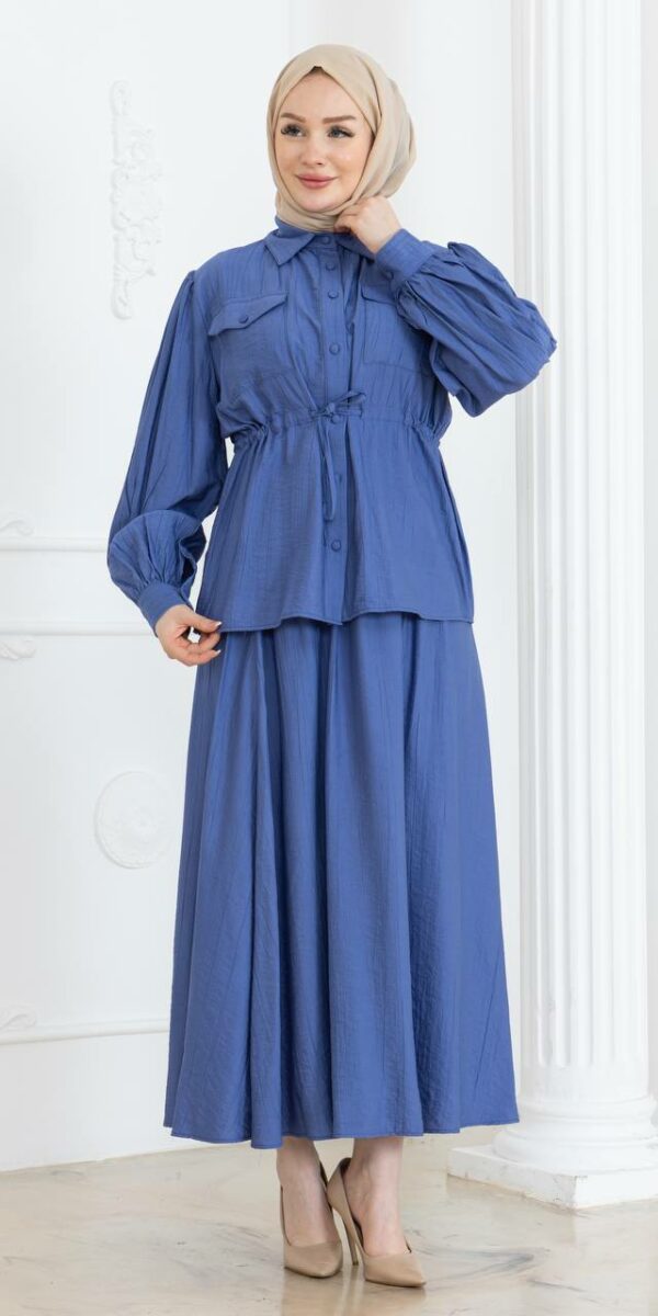 Ensemble deux pièces avec jupe - Bleu