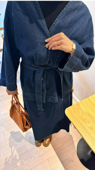 Ensemble jupe jeans  Couleur : jeans bleu