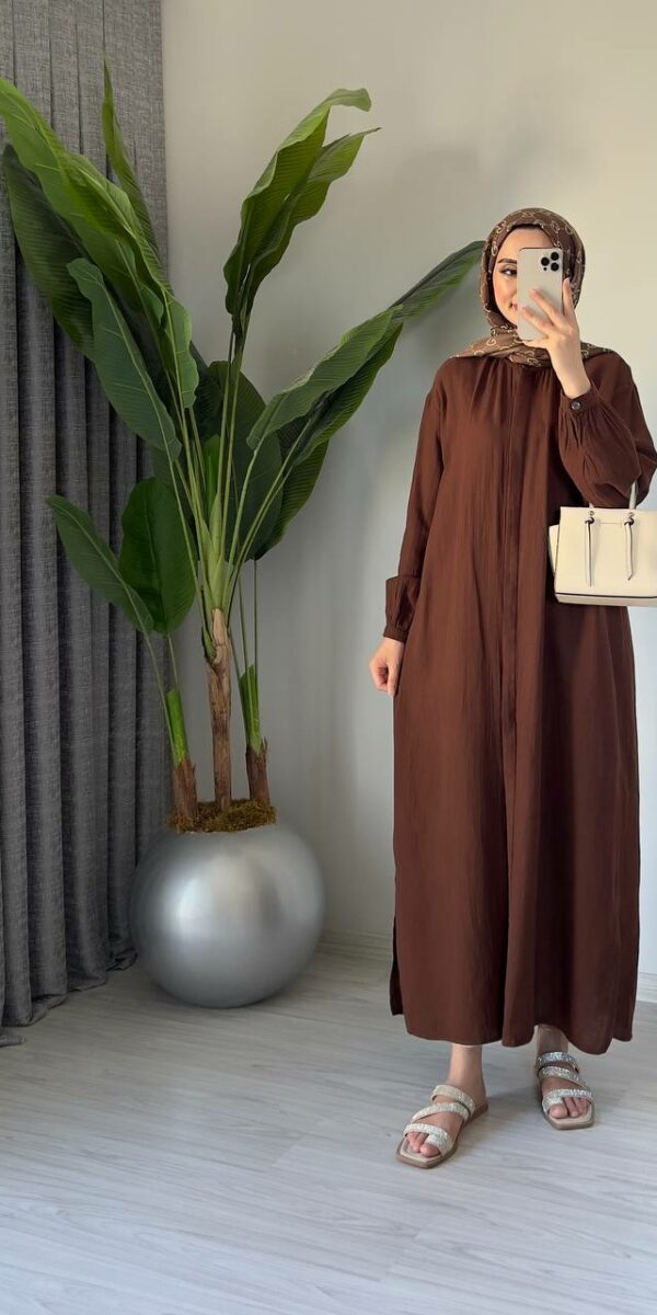 Robe Tunique Mousseline - Marron