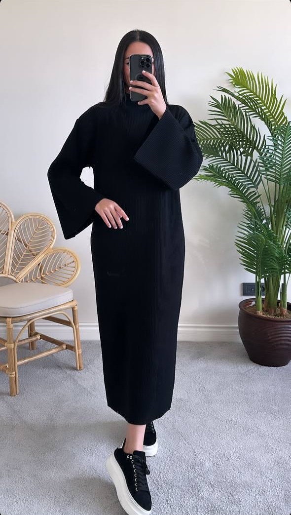 Robe tricot - Taille unique - Noir