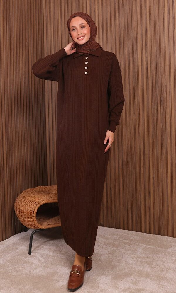 Robe en Maille-Marron