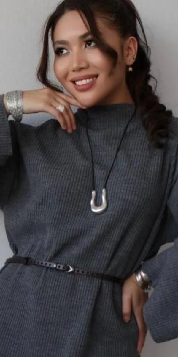 Robe tricot - Taille unique - Gris