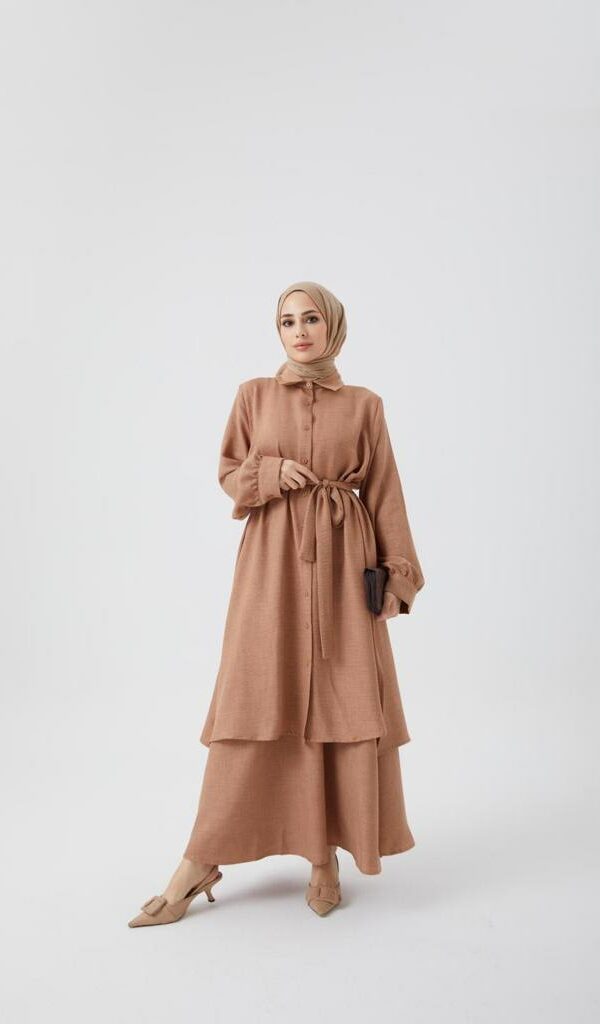 Ensemble Asel jupe beige