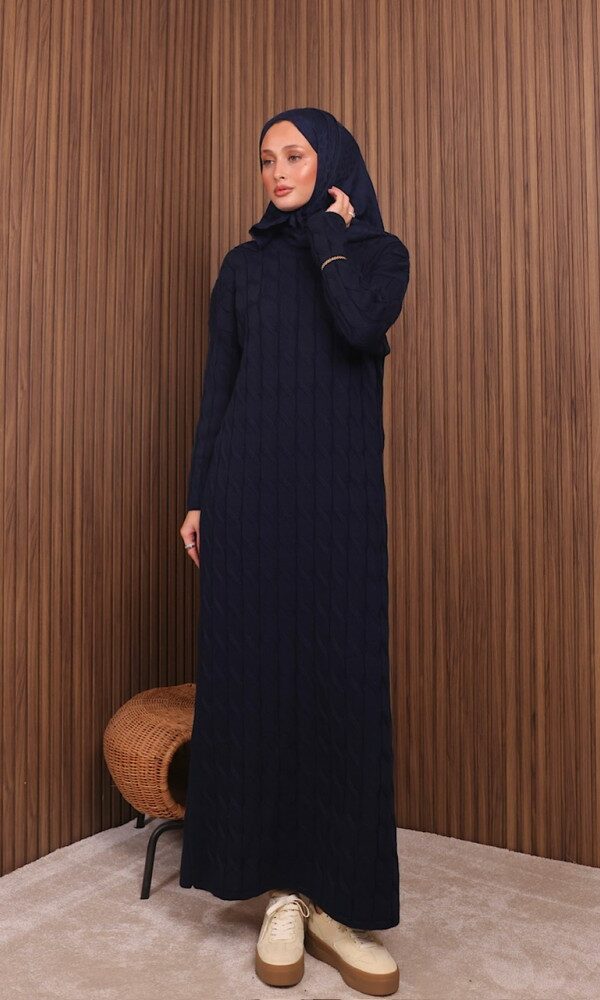 Robe en Maille-Bleue Marine