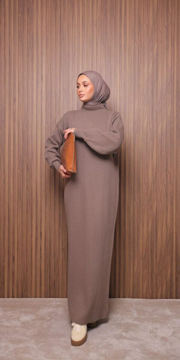 Robe en Maille-Taupe