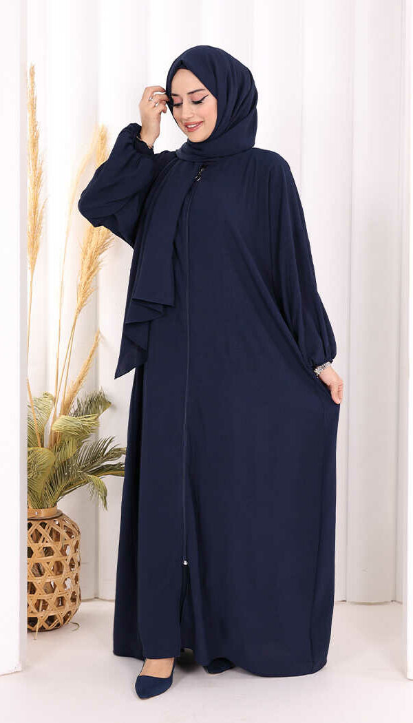 Robe de prière avec châle intégré bleu marine